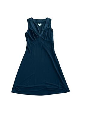 LOFT: Black V-Neck Midi Dress: Size 4